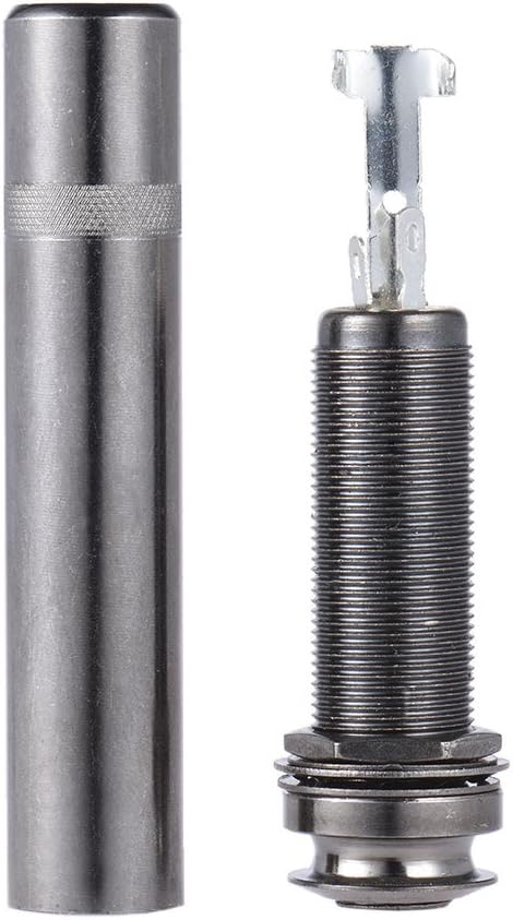 ammoon 6.35mm 1/4 Inch Mono Output End Pin Endpin Jack Socket Plug with 65mm Rear Cover Copper Material for Acoustic Electric Guitar
