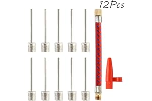 KUUQA 10 Pcs Ball Pump Needles with Flexible Air Hose and Nozzle Valve Adapter Set Kit for Football, Basketball, Volleyball, 