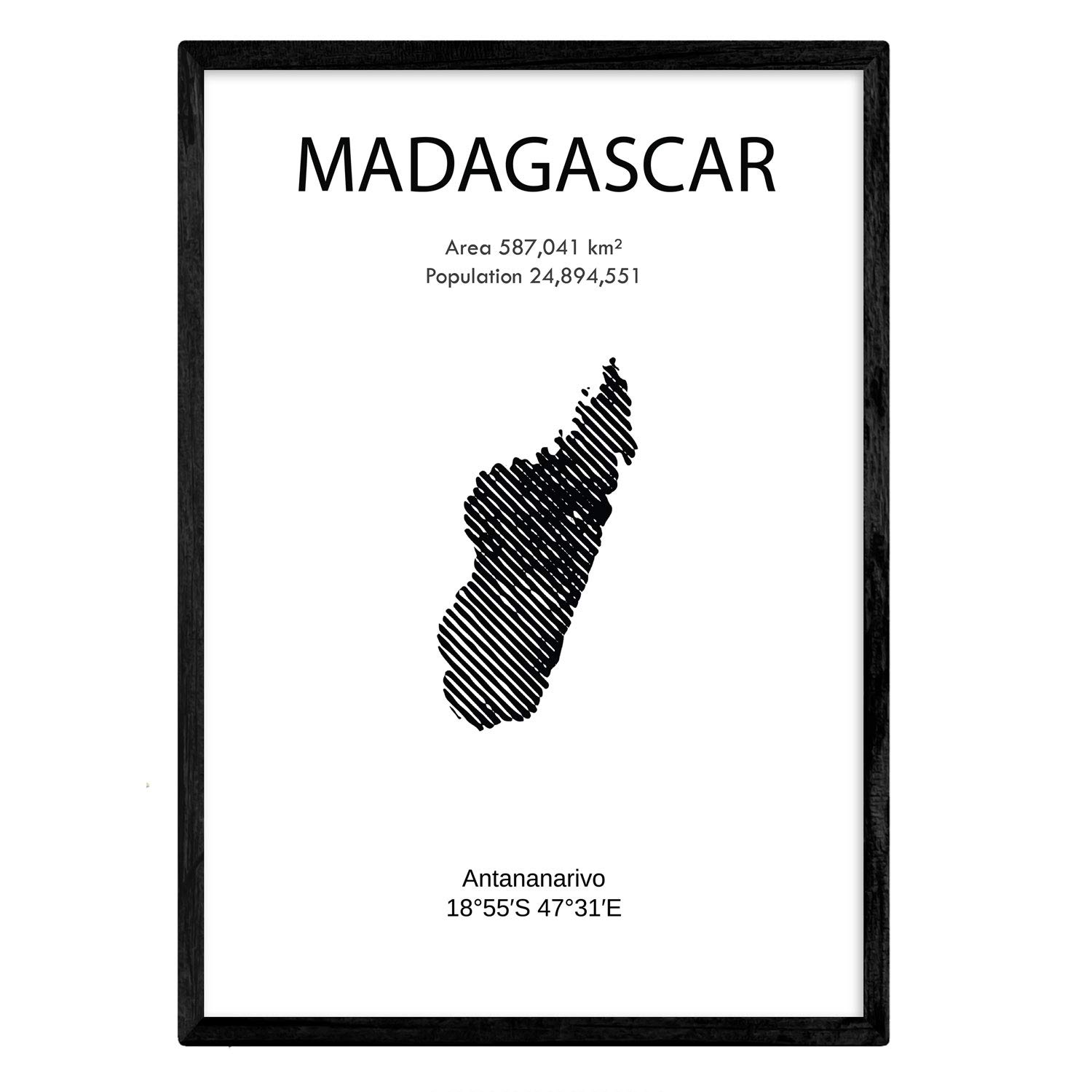 Nacnic Poster of Madagascar. Sheets of countries and continents. A3 size — image 1