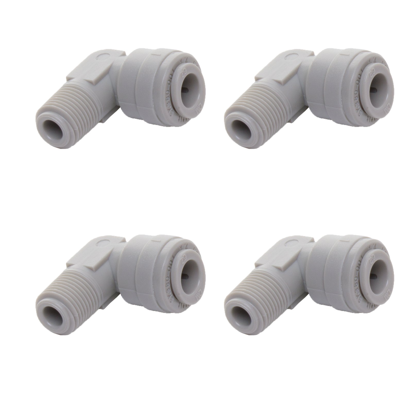 1/4 inch to 1/4 inch Male Thread Push Fit Elbow - Compatible with John Guest Component PI480822S (4)