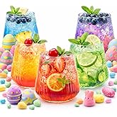 40 count 12 Ounce Ribbed Cups Origami Unbreakable Stemless Plastic Wine Champagne Whiskey Glasses Elegant Durable Disposable Indoor Outdoor Ideal for Home, Office, Bars, Wedding, Ripple (Clear)