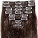 Standard Weft 22 Inch 110g Dark Brown Clip in 100% Real Remy Human Hair Extensions 8 Pieces 18 Clips