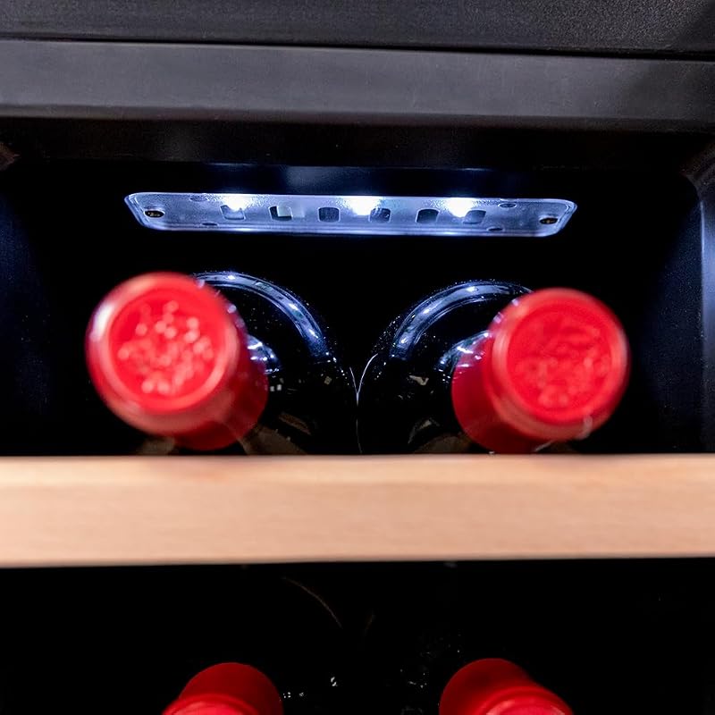 Enoteca 8 bottiglie Bolero GrandSommelier 830 CoolWood, Termoelettrica, Basso livello sonoro e alte prestazioni, Temperatura regolabile: 8-18 °C, Pannello di controllo touch, Display,