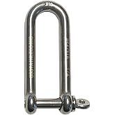 US STAINLESS Stainless Steel 316 Long D Shackle (1/4" Long D)