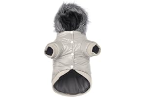 LESYPET Warm Dog Coats for Small Dogs, Waterproof Dog Jacket Extra Warm Pet Winter Coat Windproof Puffer Jacket for Puppy Chihuahua Yorkshire Terrier, Grey M