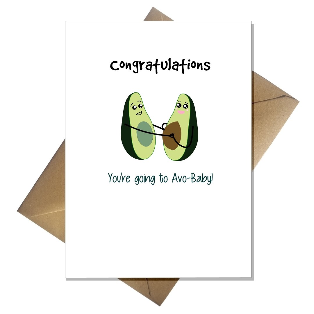 Funny New Baby Card - Congratulations you're going to Avo-Baby! Pregnancy Boy/Girl