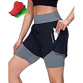 Sportneer Women Padded Bike Shorts - 4D Bicycle Cycling Shorts with 2 Zipper Pockets & Inner Pocket, Stylish and Comfortable