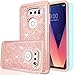 LeYi Compatible for LG V30 Case, LG V35 ThinQ Case, LG V30+ / V30 Plus/ V30S ThinQ Case with HD Screen Protector for Girls Women, Glitter Bling Phone Case for LG V30 / LG V35 ThinQ TP Rose Gold