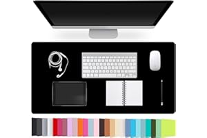CADONO Leather Desk Pad Protector,Non-Slip Desk Pad,on-Slip PU Leather Large Mouse Pad,Easy Clean Desk Protecor Mat,Writing Pad for Office Work/Home/Decor(Black, 23.6" x 13.7")