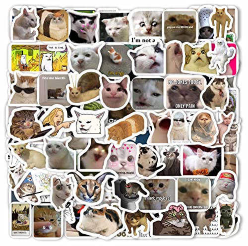 BulbaCraft 100Pcs Cat Meme Stickers - Funny Cat