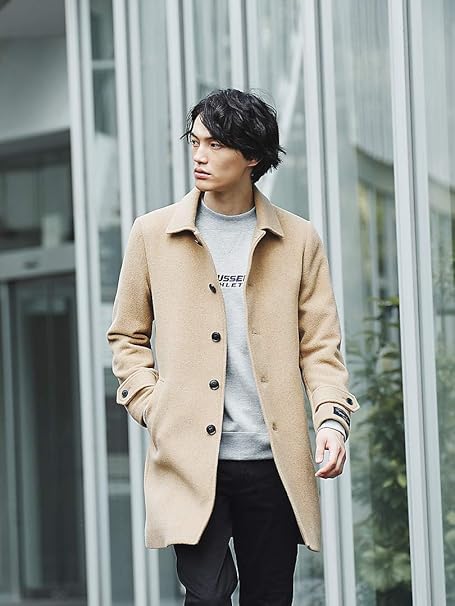 アバハウス Abahouse アウター 展開店舗限定 Letintewoolステンカラーコート メンズ キャメル 50 Xl コート ジャケット 通販 Amazon