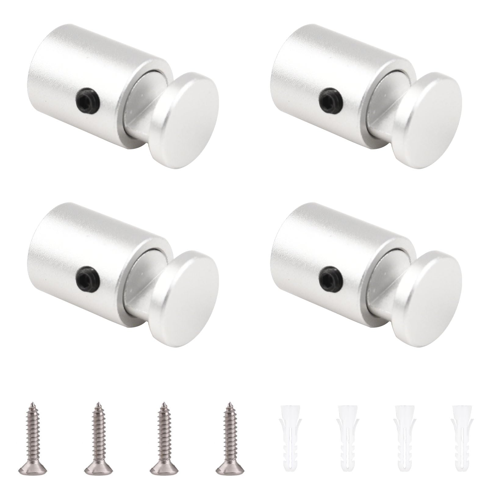 INCREWAY Sign Standoff Clamp, 4PCS Advertising Clip Aluminium Alloy Wall Standoff Mounts Glass Holder for Sign Displays