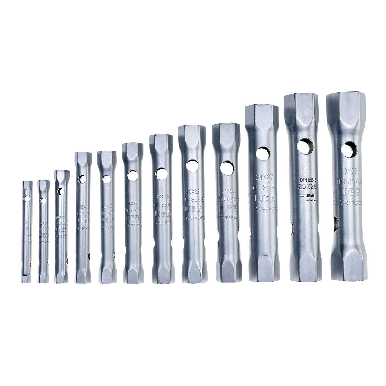 Double-Sided Pipe Socket Spanner Set | No.450 K | 12-piece Set 6-32 mm | WGB