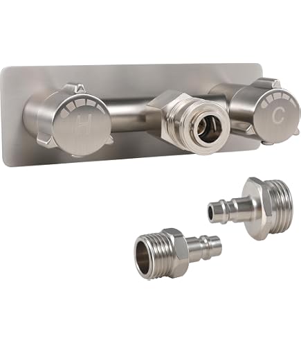 RecPro RV Bathroom Faucet – Tall Spout Brushed Nickel With Drain Assembly RP-1709