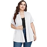 LARACE Short Sleeve Cardigans for Womens Summer Tops Casual Plus Size Open Front Lightweight Cover Up