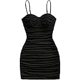 Verdusa Women's Rave Ruched Bodycon Dresses Sleeveless Mini Cami Dress Club Outfits