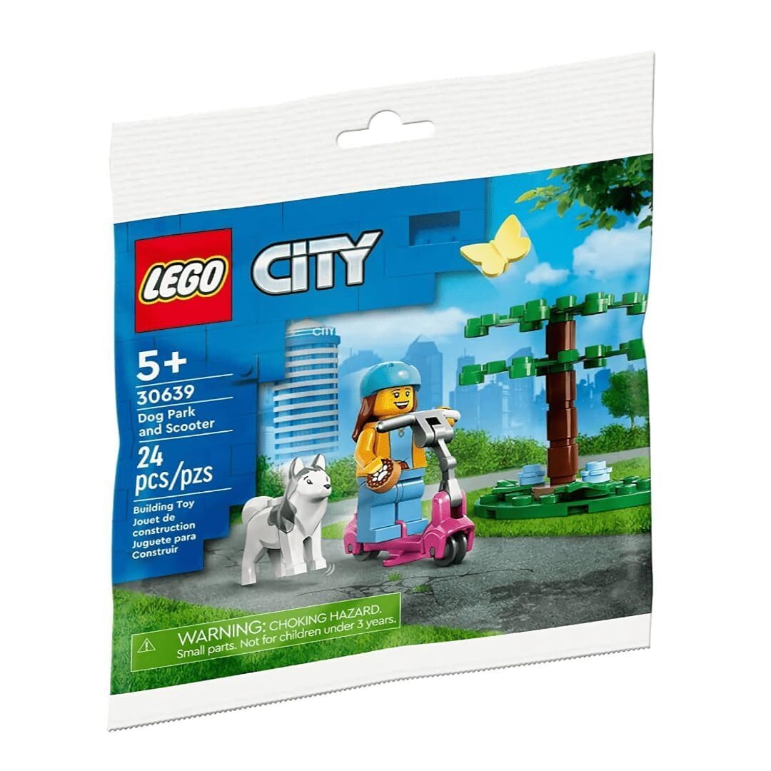 LEGO City Dog Park and Scooter 30639 Polybag, Blue, Pink