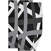 KENADVI Grey Black and White Hand Towels for Bathroom Set of 2 Soft Absorbent Geometic Black Gray Stripes Abstract Kitchen Towel,Decorative Bathroom Towels for Bath Guest Shower Face Hair Gym 14"x28"