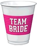 Amscan 25-Piece Team Bride Plastic Cups Set, 16 oz