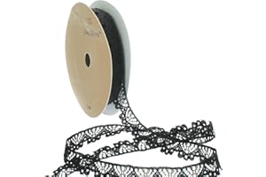 HAIRBOW CENTER LLC 3/8" Vintage French Lace Ribbon Trim Black 5yd