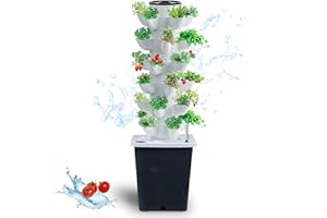 JPWDDWYT Hydroponics Tower Indoor Growing System Vertical Garden Planter Indoor Smart Garden Kit with Pump and Movable Water Tank Vegetable Plant Gift for Gardening Lover (30-Plants)
