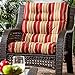 Greendale Home Fashions Indoor/Outdoor High Back Chair Cushion, Roma Stripe
