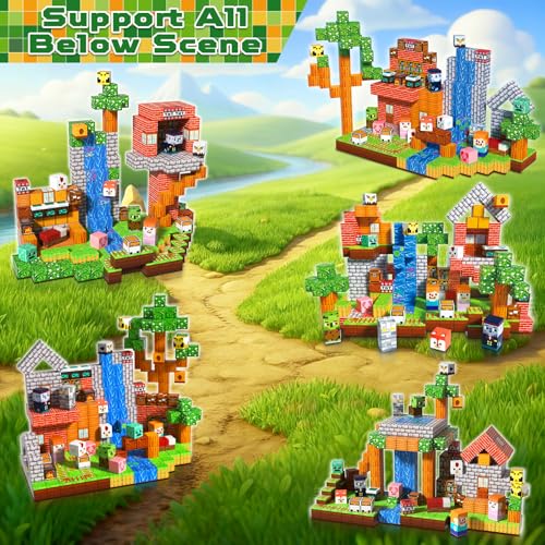 Goody King Magnetic Cube 300 Pieces – Forest Library Theme with Animals & Road – Magnetic Building Game for Children – Magnetic Blocks 3+ Years Creative Montessori Toy STEM Gift for Children