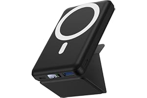 Yiisonger Magnetic Wireless Portable Charger, Foldable 10000mAh Battery Pack with USB-C Cable LED Display, Magnetic Power Bank 22.5W PD Fast Charging for iPhone 15/14/13/Pro/Mini/Pro Max (Black)