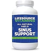 LifeSource Vitamins All Natural Anti-B Sinus Support – 14 All Natural Ingredients - 90 Capsules - Proprietary Formula