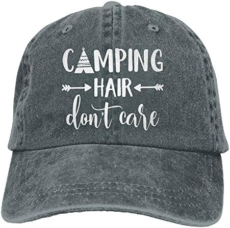 HHNLBUnisex Camping Hair Don t Care 1 Vintage Jeans Baseball Cap Classic Cotton Dad Hat Adjustable Plain Cap