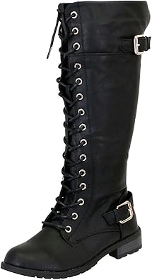 womens black combat boots with zipper
