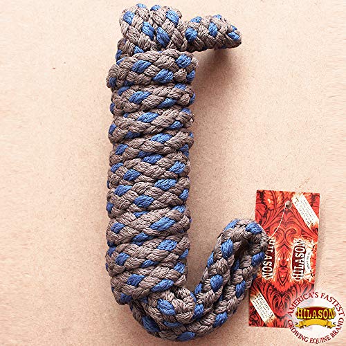 HILASON Horse Riding Poly Lead Rope Brown Navy Blue 1/4″ X 8 Ft.