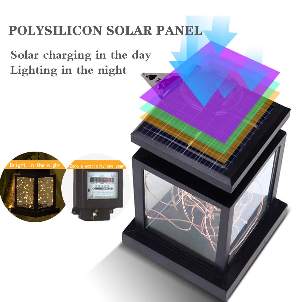 Tinpa Solar Lantern Lights Outdoor Fairy String Lights,Hanging lamp Copper Wire for Front Door, Yard, Garage, Deck, Porch, Shed, Walkway