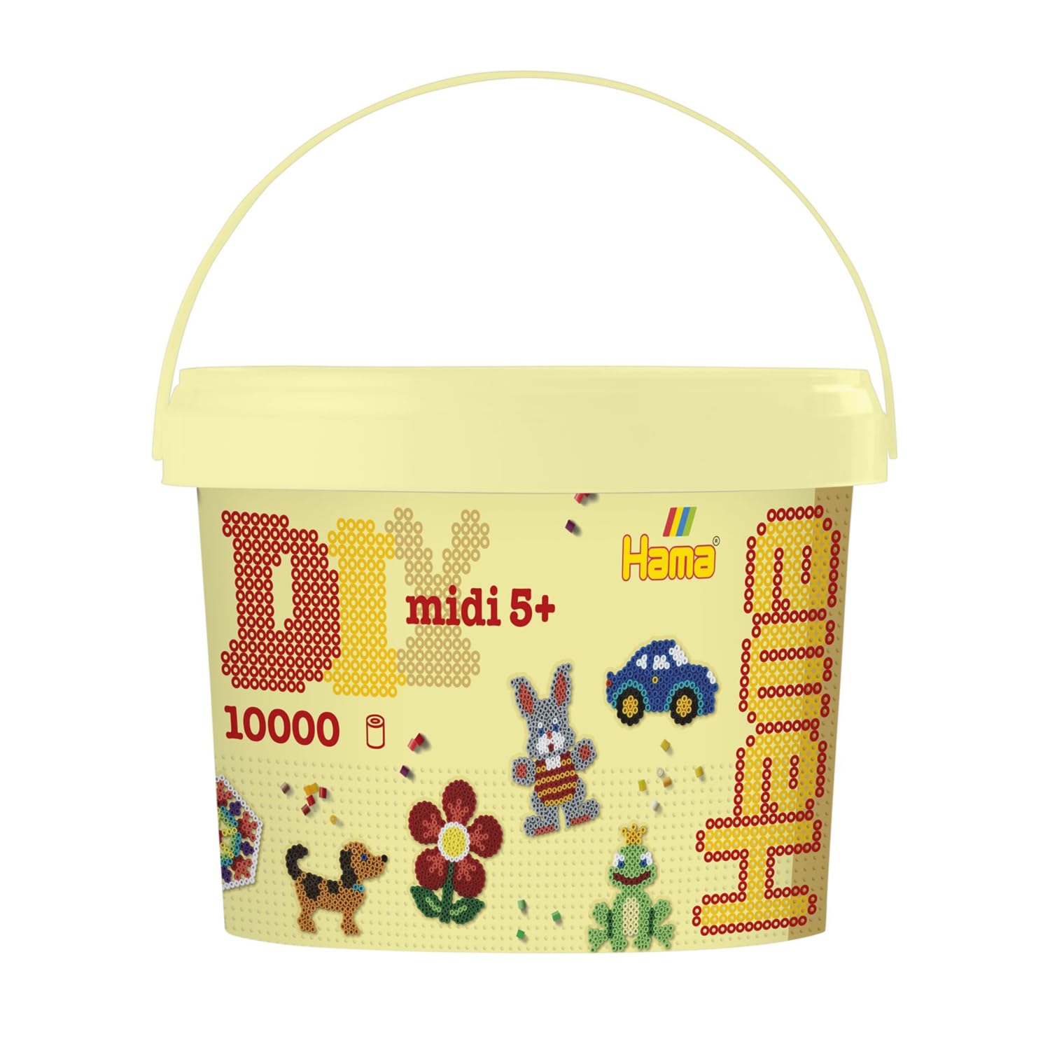 Hama Midi Beads Bucket | Approx. 10.000 Fuse Beads | Mosaic Decoration Arts & Craft for Creative Children Ages 5+ | Colour Mix 67