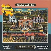 Dowdle Folk Art Puzzle Napa Valley Wine Country CA 1000 Pieces NEW 19 1/4x26 5/8 by Dowdle Folk Art