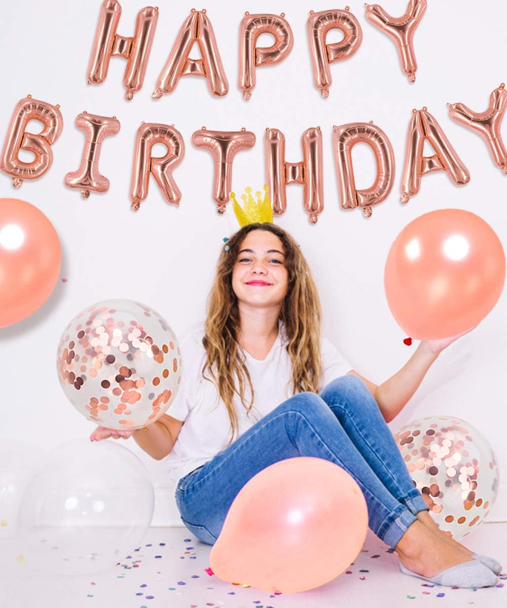 JOYMEMO 15th Birthday Decorations Rose Gold, Happy Birthday Banner, 15th Sash, Cake Topper - Image 3