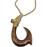 Zero Gravity Hawaii Small Hawaiian Koa Wood Fish Hook Necklace 2 Inches