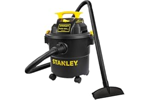 STANLEY Shop Vac SL18115P, 5 Gallon Peak 4 Horsepower Wet Dry Vacuums, Blower 3 in 1 Functions 15 Feet Cleaning Range for Garage, Carpet Clean, Shop Cleaning, Car Detailing with Attachments