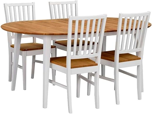 Pharao24 Essgruppe In Weiss Und Eiche Landhausstil Amazon De Kuche Haushalt