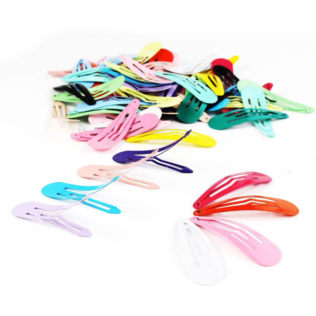 Yolyoo 90 Pcs/18 Colors Snap Hair Clips Non-Slip Metal Barrettes Hair Clips for Women Girls Teens