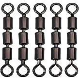 Laxygo 10-30pcs High Speed 3 Roller Swivels 3 Bead Rolling Chain Swivel Fishing Line Lure Connector 12 Sizes