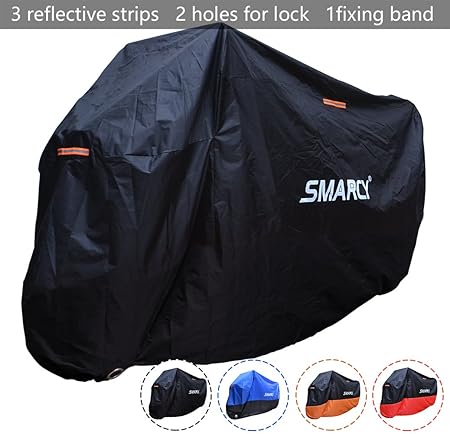 SMARCY® Motorradgarage Motorradabdeckung Motorrad Abdeckplane Wasserdicht Staubdicht XXXL Schwarz