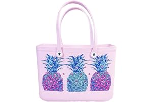 Simply Southern Large Waterproof Tote Bag – EVA Material, Adult Beach Bag, Improved Handle, Zipper Pouch, Anti-Tip Totebag