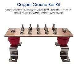 MOKIKUBA Copper Ground Bus Bar,Multipurpose Ground