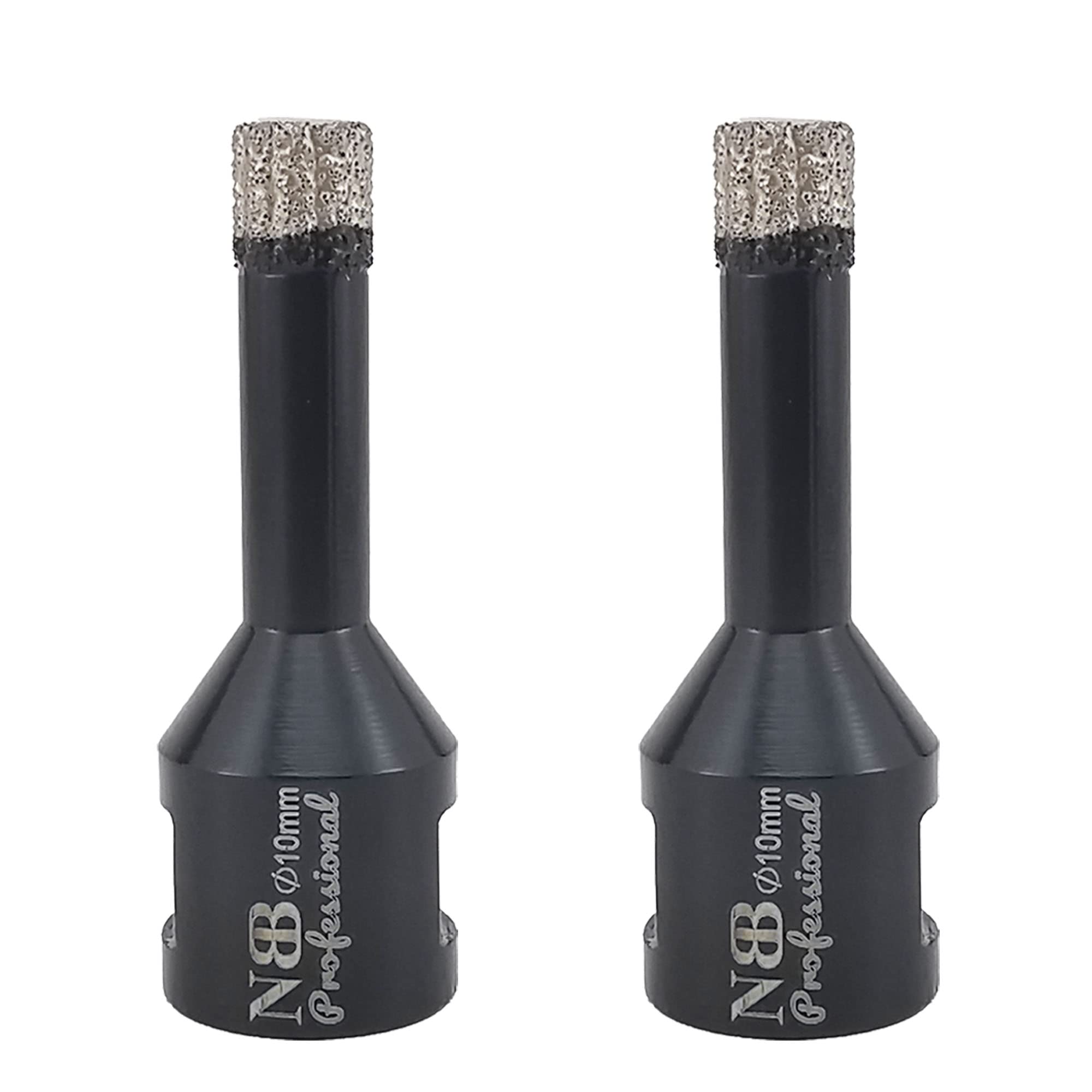 NBB Vacuum brazed Diamond Hole Saw with M14, for Dry or Wet Drilling Professionally on Hard Porcelain, Ceramic, Tile, Granite, Marble, Fast, Durable, for Angle Grinder (10mm x2pcs) — image 1