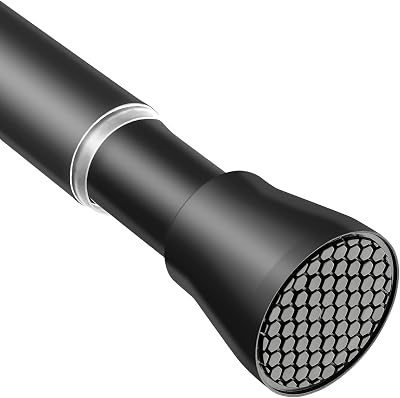 AIZESI Tension Rods for Curtains 70-130 cm Black Extendable No Drill