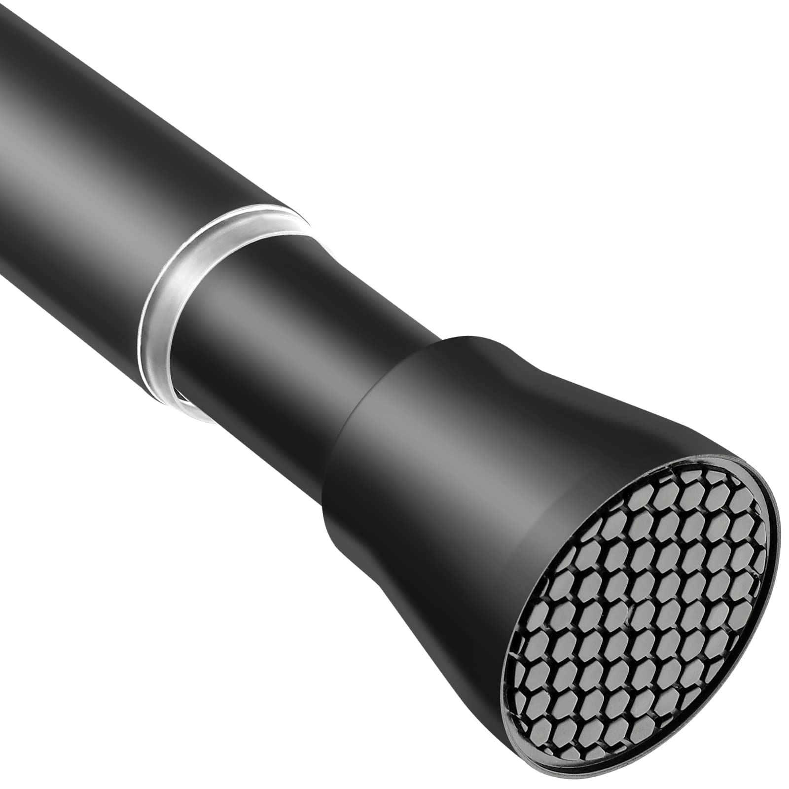 AIZESI Tension Rods for Curtains 28 to 48Inch(70-130cm:22mm) Black Extendable Curtain Poles,Shower Curtain Pole Spring Tension Rod No Drill Adjustable Curtain Rod for Clothes Windows,Bathroom