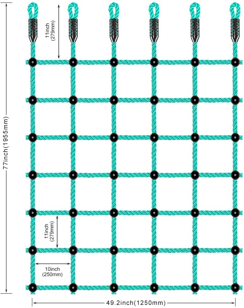 BeneLabel Climbing Cargo Net, Indoor Climbing net, Outdoor Cargo Webbing Net, Military Climbing Cargo Net, 100% Nylon Material Rope Ladder, Corrosion Resistance, 49" x 77": Toys & Games