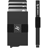 CODE 118 Wallet - Premium Automatic Smart Wallet, RFID Blocking, Pop Up Mens Minimalist Metal Wallet, 6061-T6 Aerospace-Grade Aluminum, Genuine 3K Carbon Fiber (Classic, Jet Black)