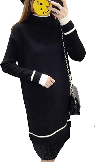 Alppv ワンピース レディース ニット トップス セーター プルオーバー 長袖 無地 秋 冬 韓国風 おしゃれ ワンピース ニット セーター 可愛い ワンピース チュニック 通販 Amazon